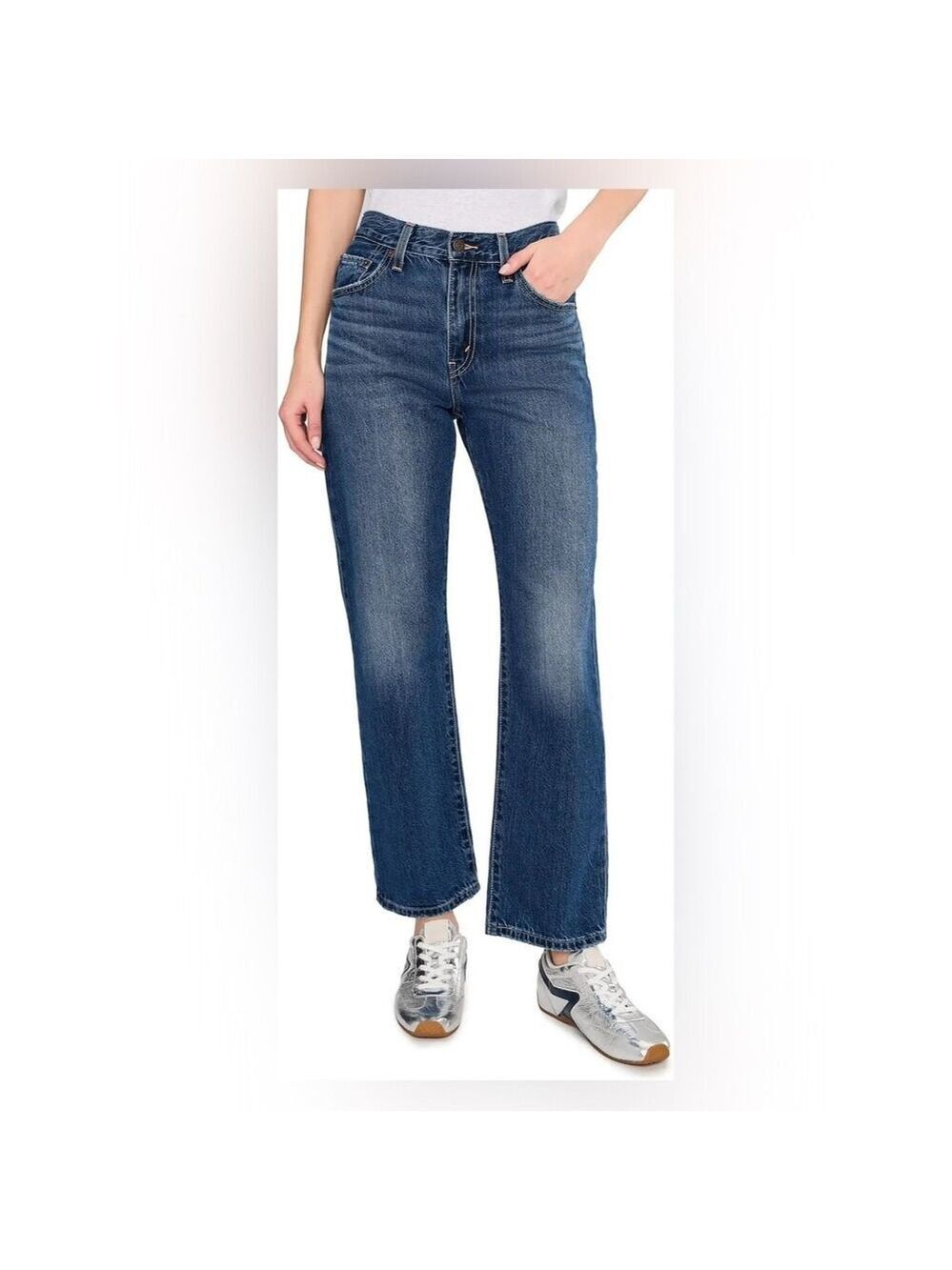 LEVI'S COTTON EASY DAD HIGH-RISE WIDE-LEG JEANS Size 28